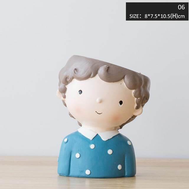 Cute Girl Flowerpot Home Decor Vase - Image 7