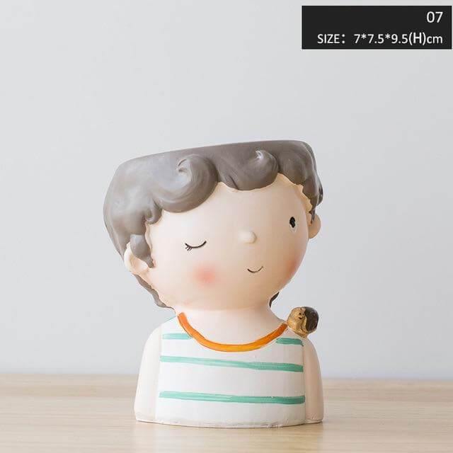 Cute Girl Flowerpot Home Decor Vase - Image 8