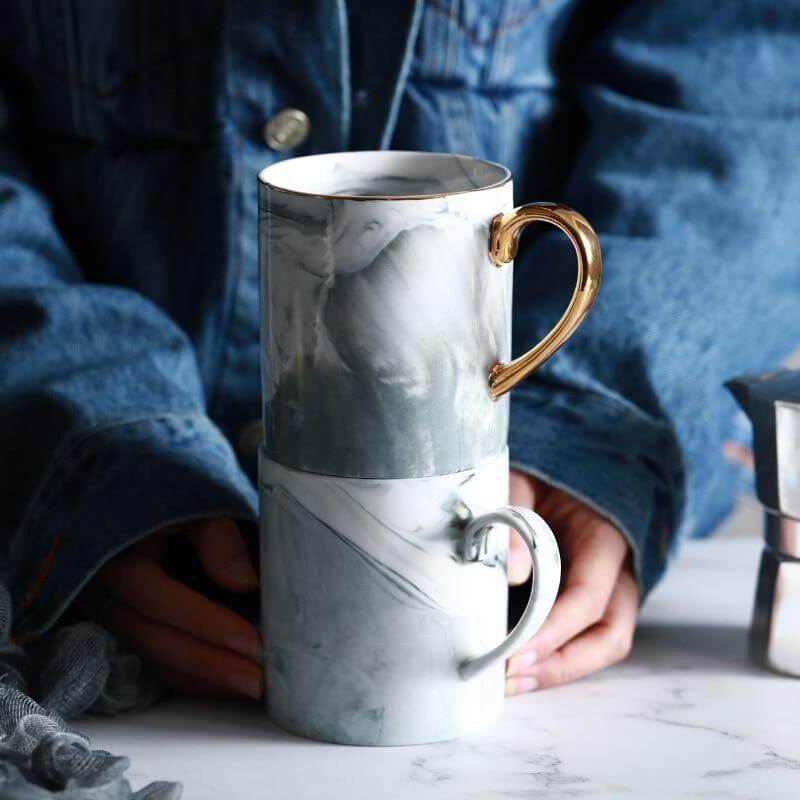 European Marble Porcelain Mug - Image 2