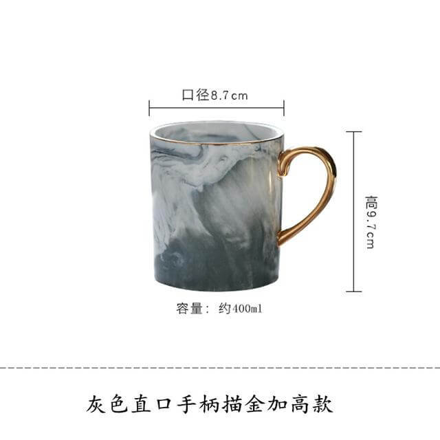 European Marble Porcelain Mug - Image 3