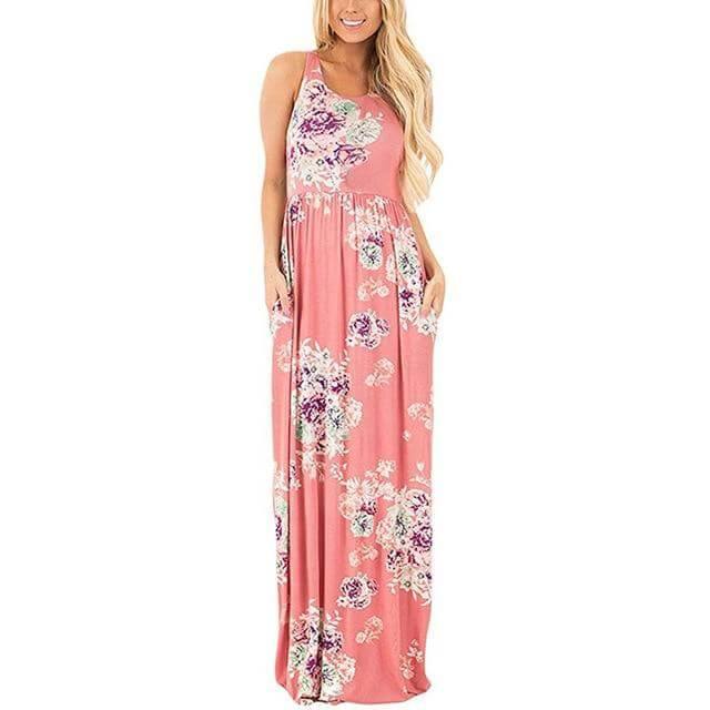 Women Bohemia Short Sleeve O Neck Floral Summer Dress - Image 9