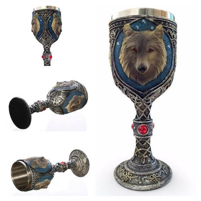 Stainless Steel Skull Gothic Goblet Cocktail Glass - Image 3