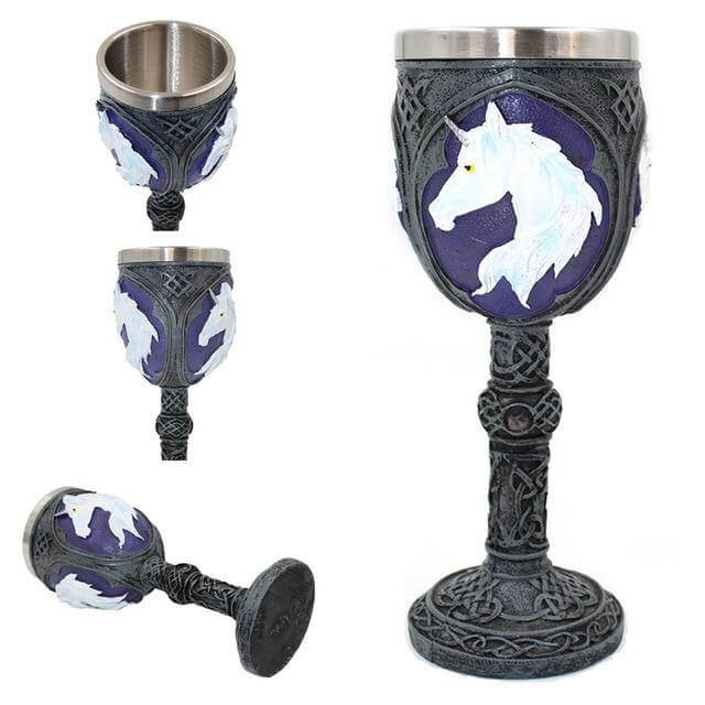 Stainless Steel Skull Gothic Goblet Cocktail Glass - Image 7