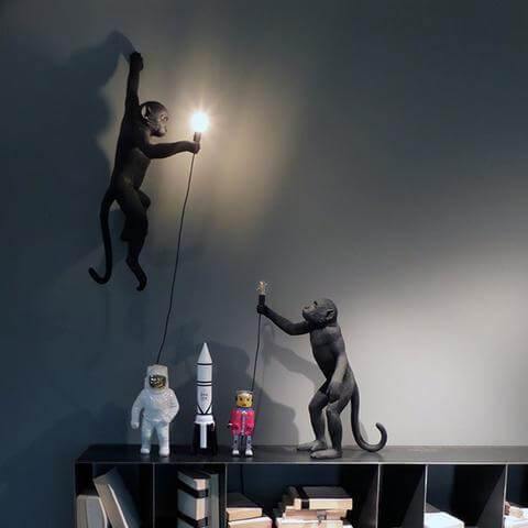 Modern Black Pendant Monkey Lamp - Image 10