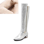 Square Heels FurHigh Boots for Women - MaviGadget