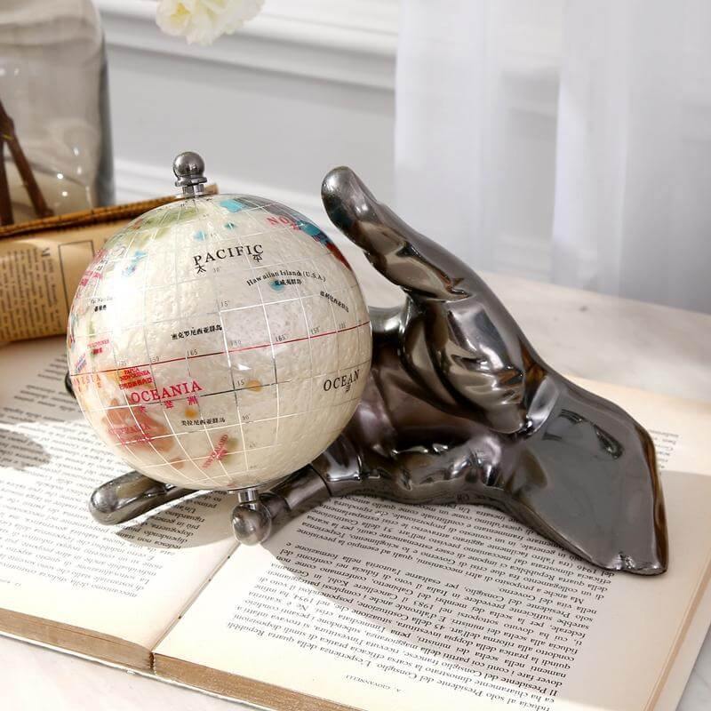 European Modern Century Model Globe with Hand - MaviGadget