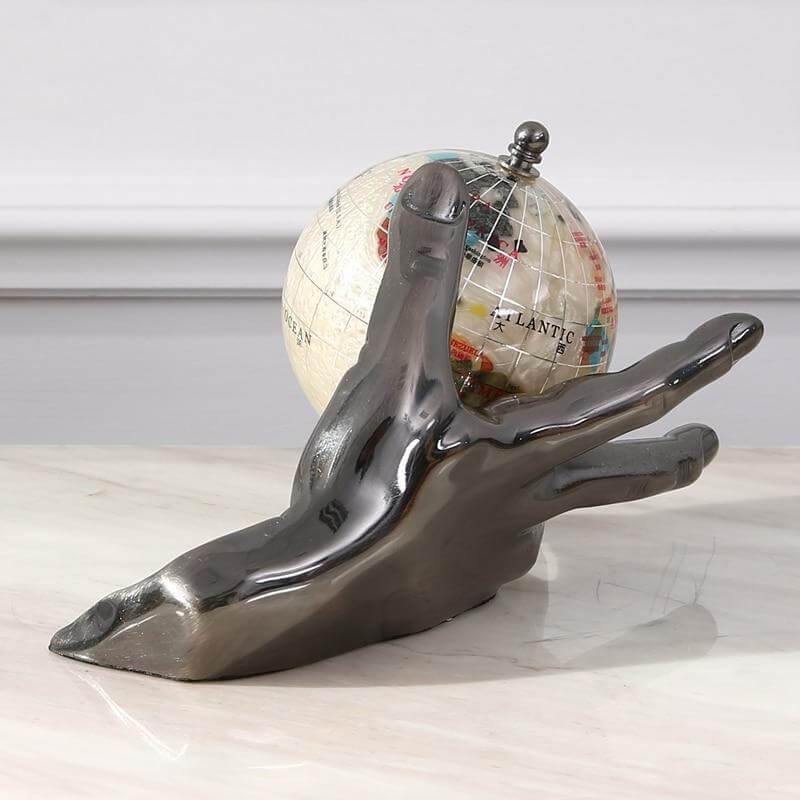 European Modern Century Model Globe with Hand - Image 5