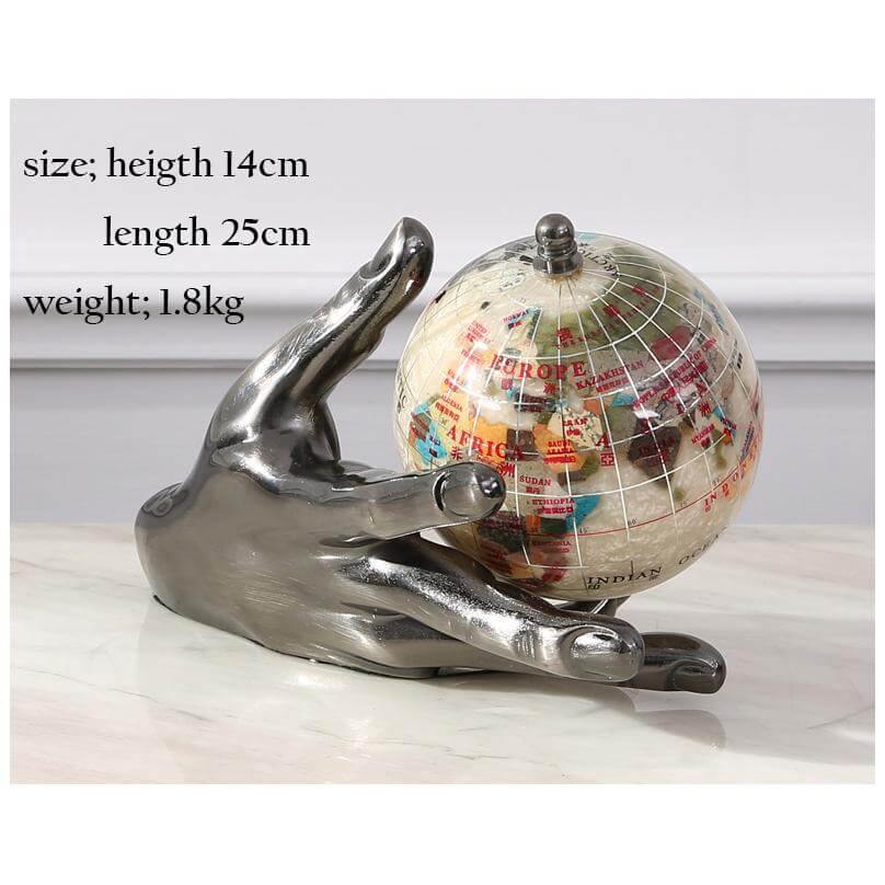 European Modern Century Model Globe with Hand - Image 2