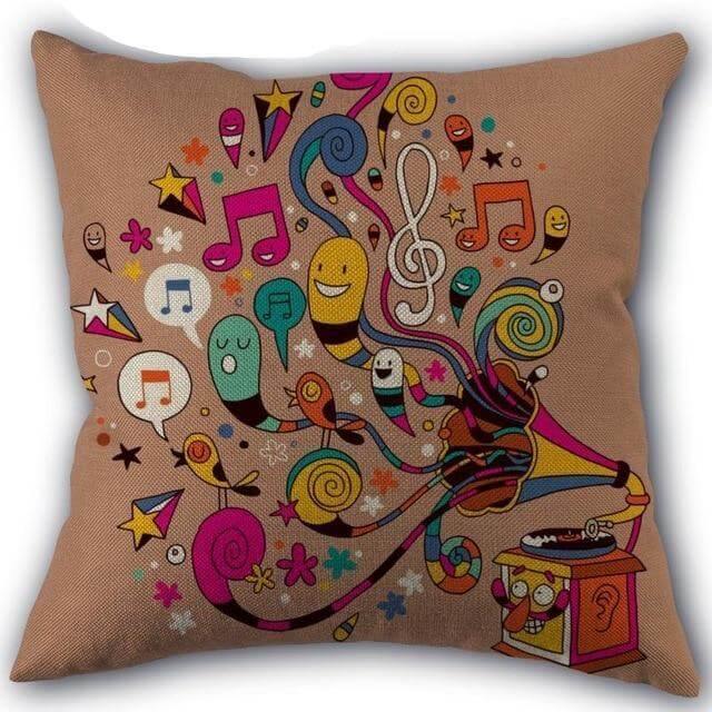 Decorative Comfy Musical Notes Pillow Case - MaviGadget