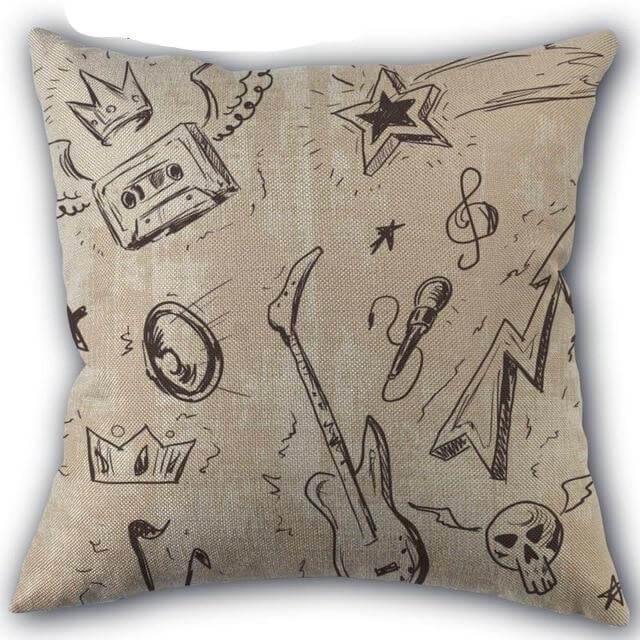 Decorative Comfy Musical Notes Pillow Case - Image 19