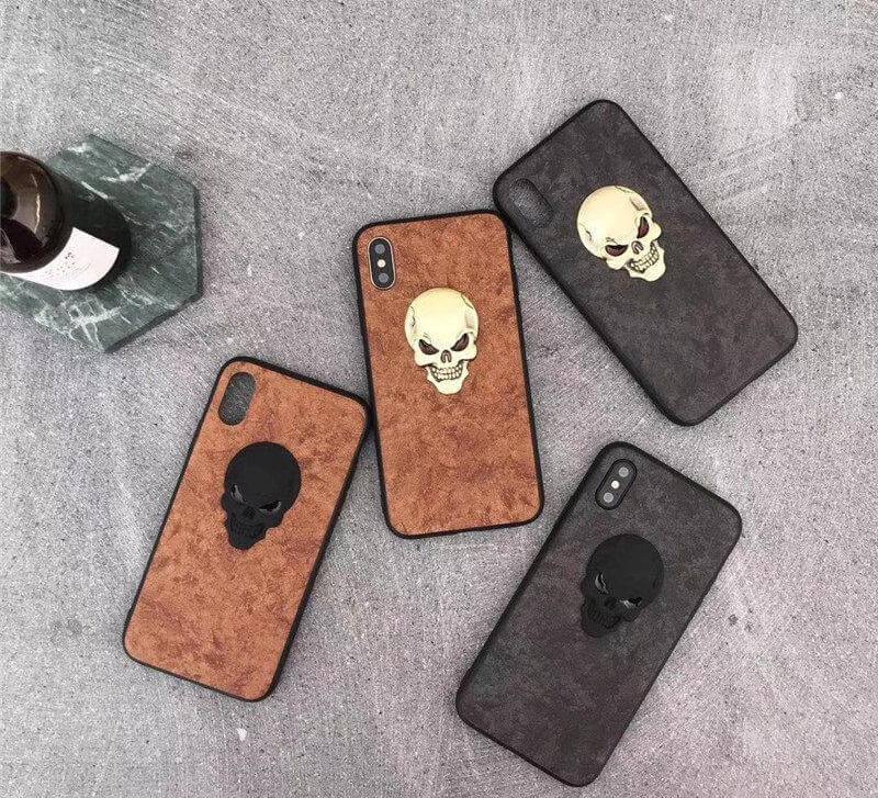 Luxury Real Leather Skull Iphone Cases - Image 1