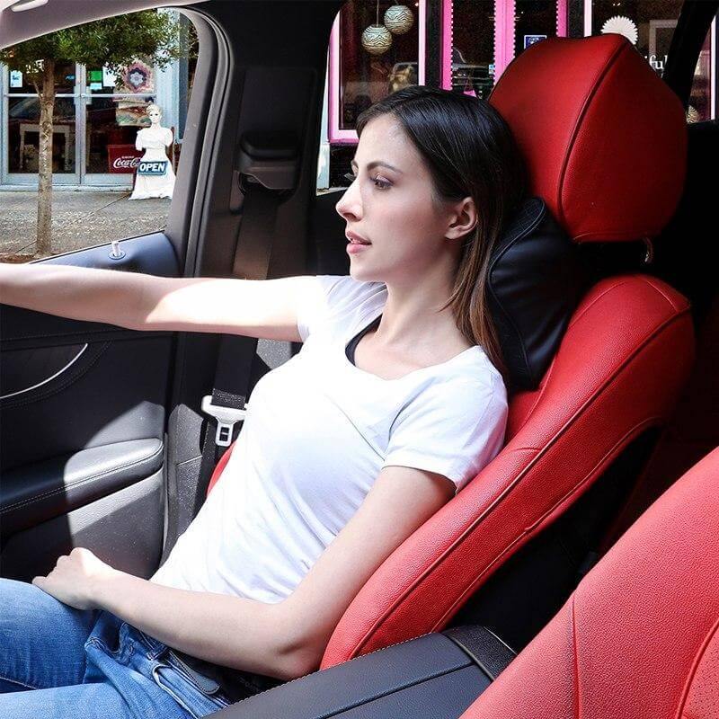 Car Cushion Memory Foam Leather Neck and Back Pillow - Image 7