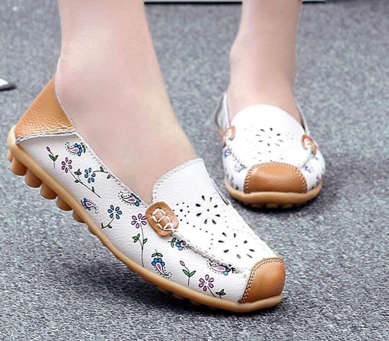 Leather Flat Loafers Ballet Shoes - Image 0