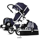 European 3 in 1 Baby Strollers with baby basket and carriage - MaviGadget