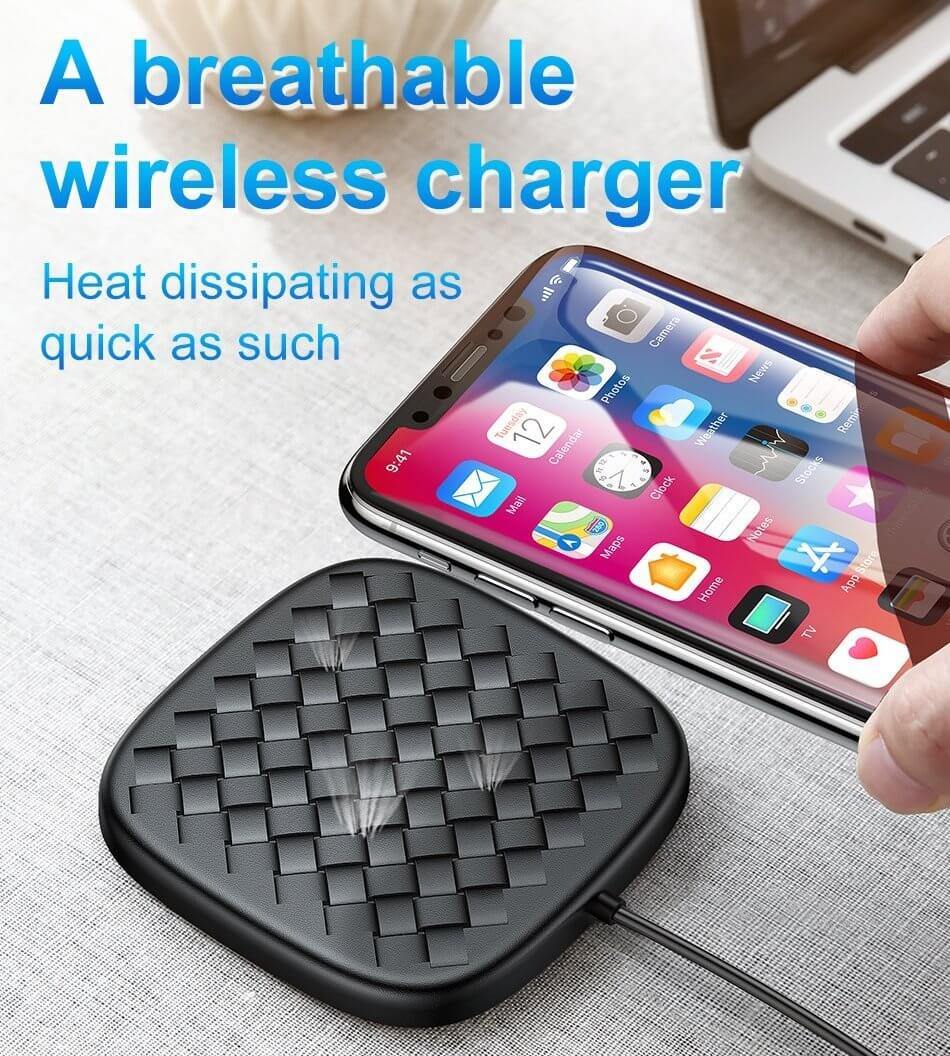 Luxury Ultra Thin Grid Pattern Breathable Wireless Charger