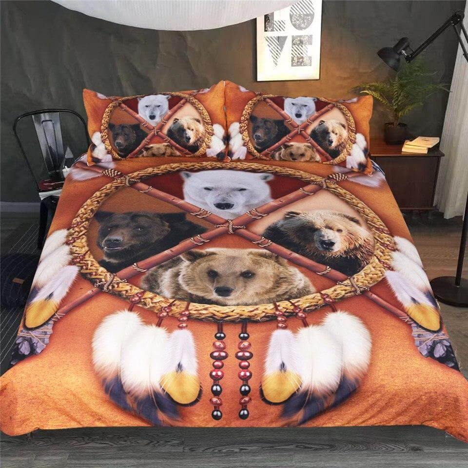 3PCS 3D Wild Animal Native American Dreamcatcher Comfortable Duvet Cover Bedding set - MaviGadget