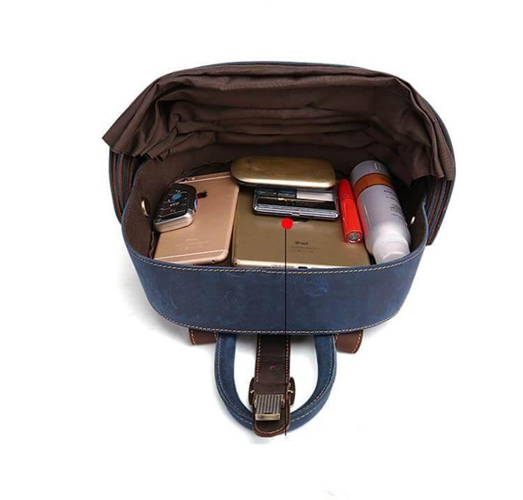 Genuine Leather Modern Retro Men Backpack - Image 7