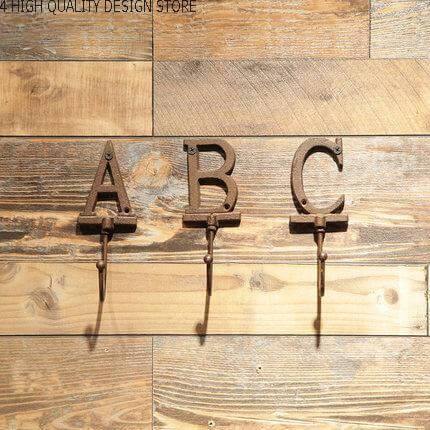3CS Iron Wooden Alphabet Hanging Hooks - Image 0