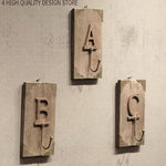 3CS Iron Wooden Alphabet Hanging Hooks