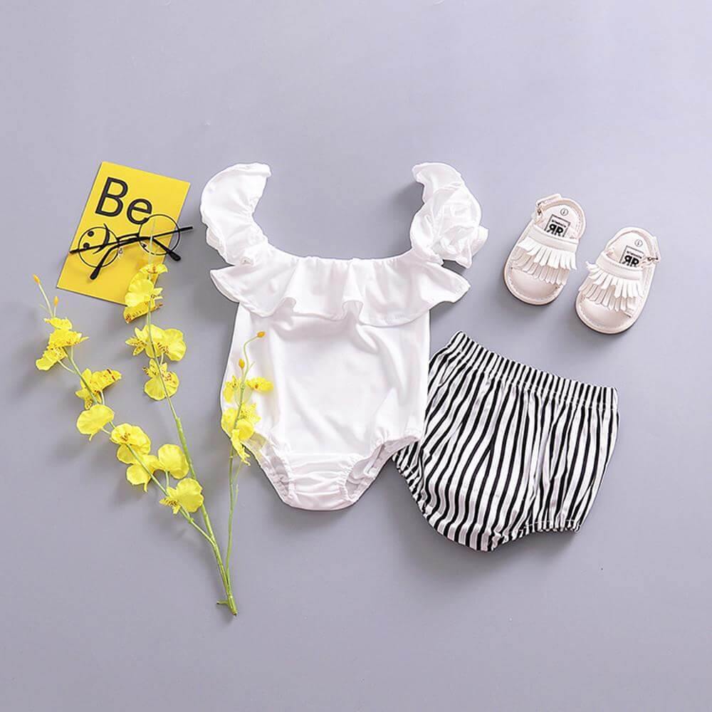 Sweet Princess Ruffles Sleeve Jumpsuit For Baby