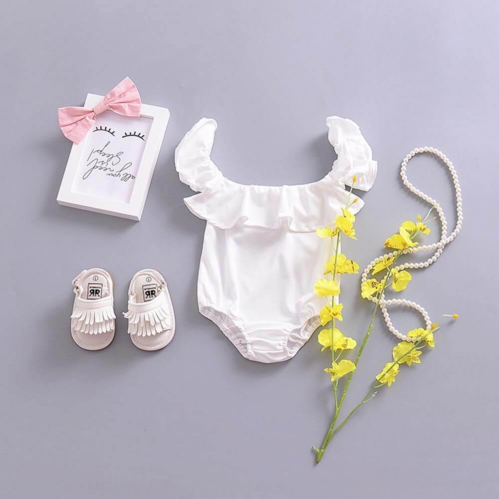 Sweet Princess Ruffles Sleeve Jumpsuit For Baby