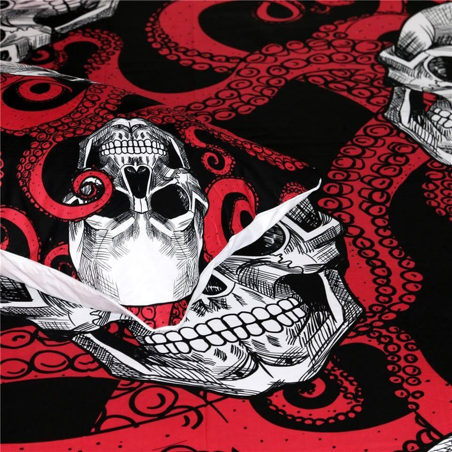 3pcs Skulls and Octopus Tentacles Hand Duvet Cover Bedding Set - Image 5