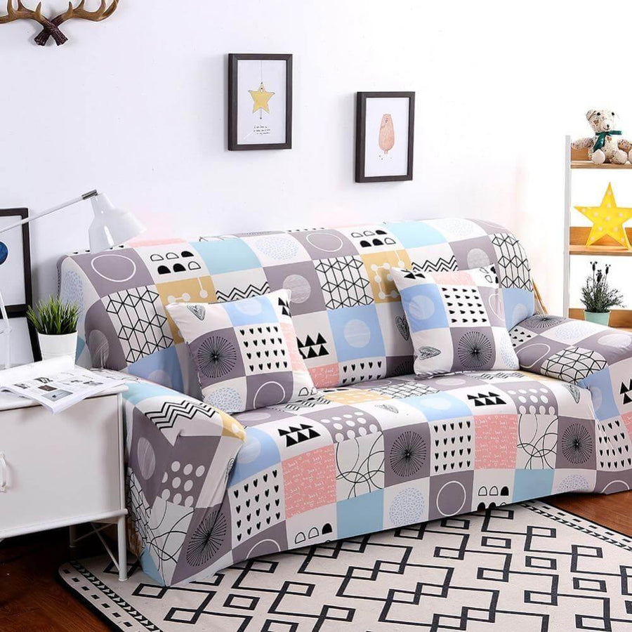 Universal Modern Colorful Cute Loveseat Sofa Covers - Image 0