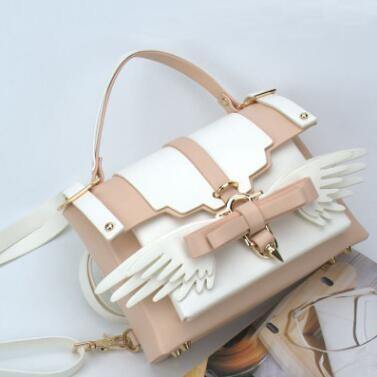 Angel Wing Lock Genuine Leather Women Bag