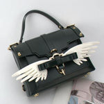 Angel Wing Lock Genuine Leather Women Bag