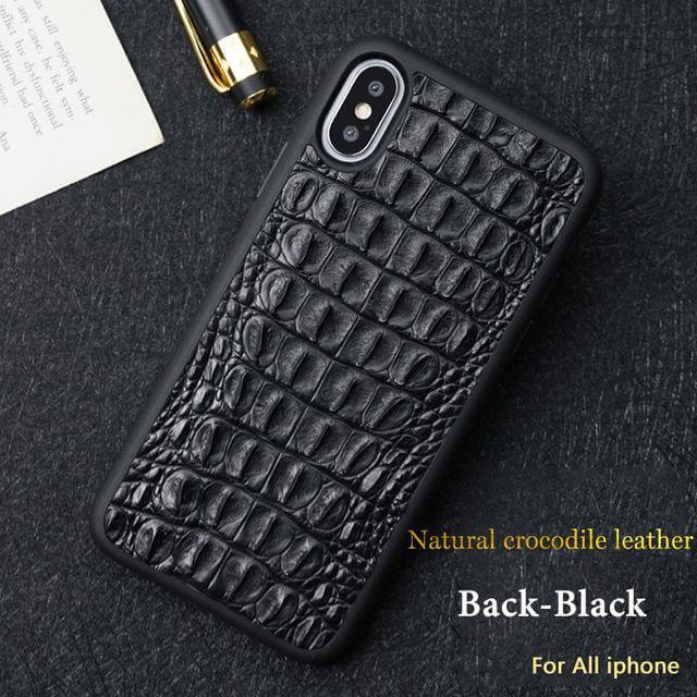 Real Handmade Crocodile Tail Back Abdomen Leather IPhone Case - Image 2
