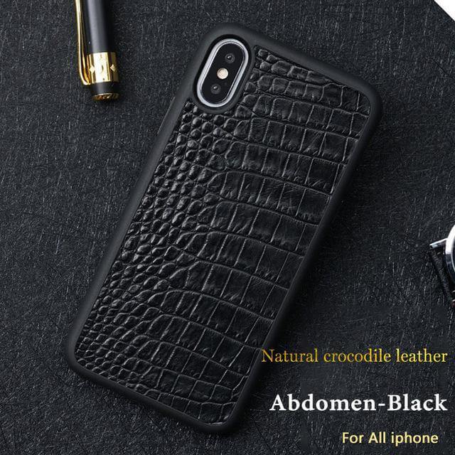 Real Handmade Crocodile Tail Back Abdomen Leather IPhone Case - Image 4