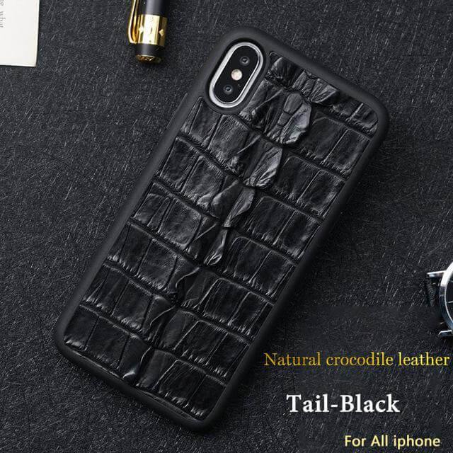 Real Handmade Crocodile Tail Back Abdomen Leather IPhone Case - Image 3