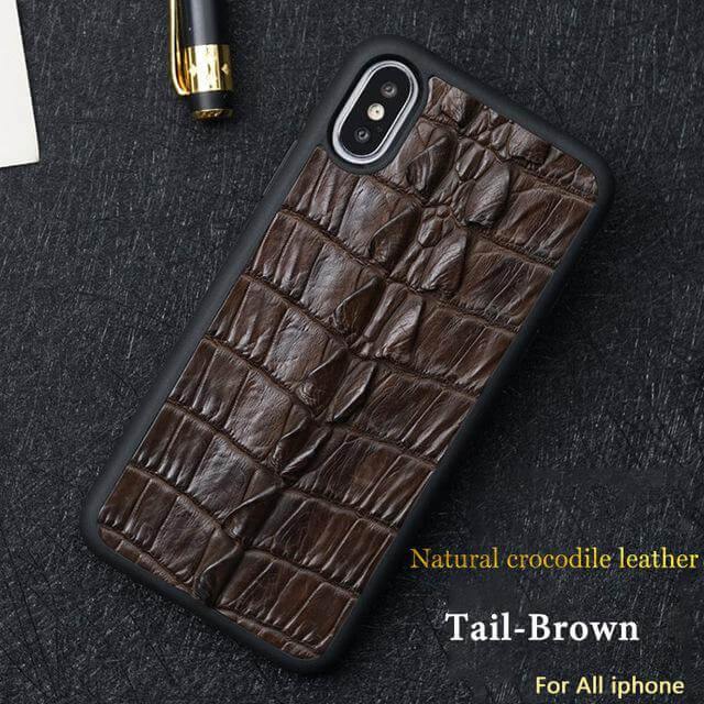 Real Handmade Crocodile Tail Back Abdomen Leather IPhone Case - Image 5