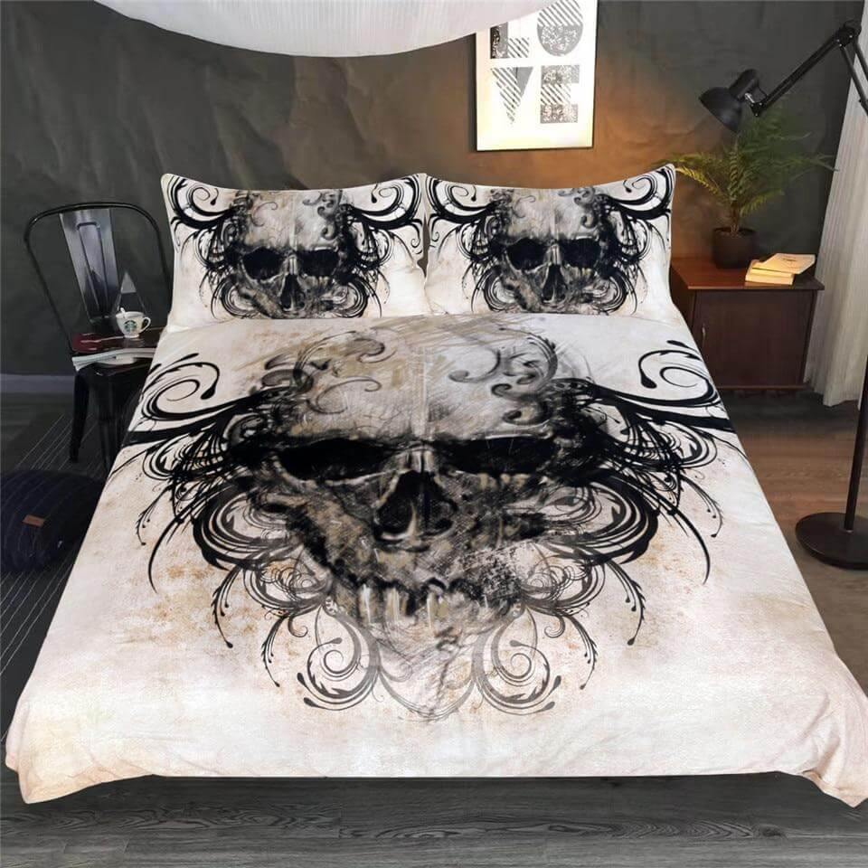 3pcs Gothic Skull Vintage Cool Comfortable Duvet Cover Bedding set Mavigadget