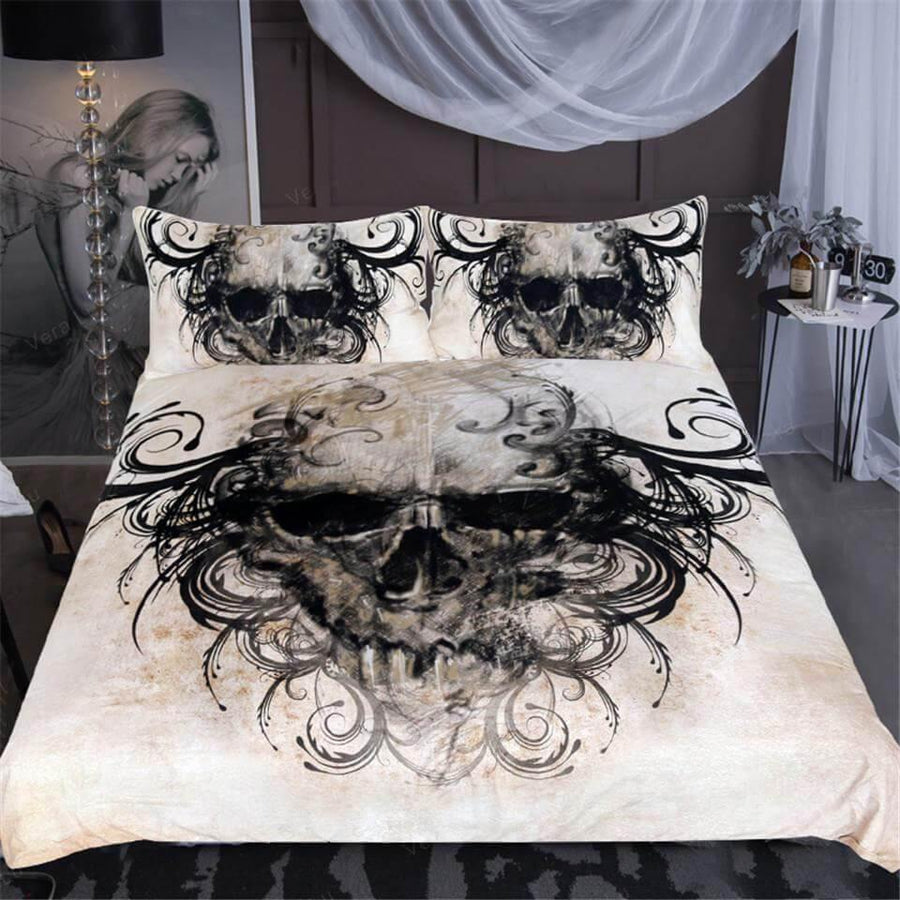 3pcs Gothic Skull Vintage Cool Comfortable Duvet Cover Bedding set Mavigadget - Image 1