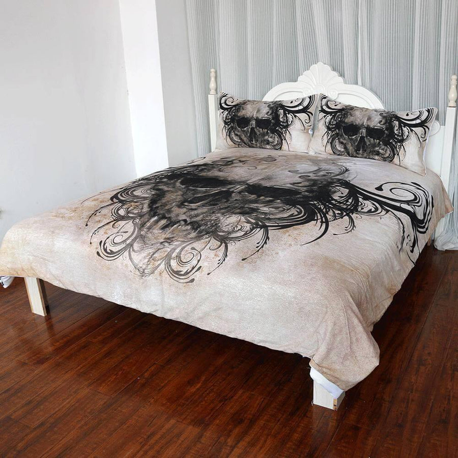 3pcs Gothic Skull Vintage Cool Comfortable Duvet Cover Bedding set Mavigadget - Image 0