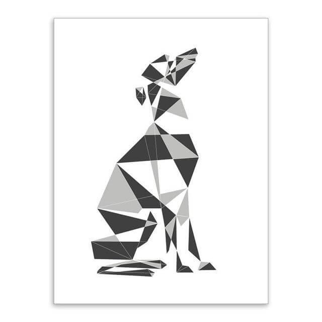 Nordic Style Canvas Cat Abstract Painting Poster Decor - Image 1