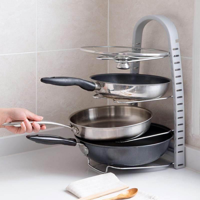 Stainless Steel Pot Lid Rack Spoon Holder - MaviGadget