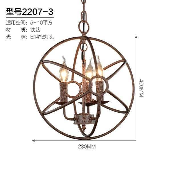 Loft Circular Globe Ball Iron Bird Cage Hanging Light Lamps - Image 7