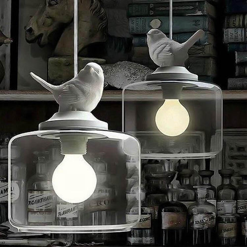 Luxury Modern Glass Shade Creative Bird Chandelier Lamp - Image 0