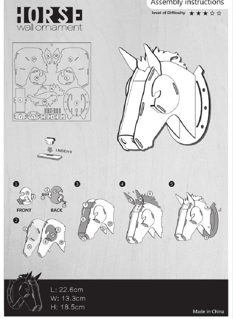 3D Wooden Craft Horse Hanging Wall Decor - Image 4