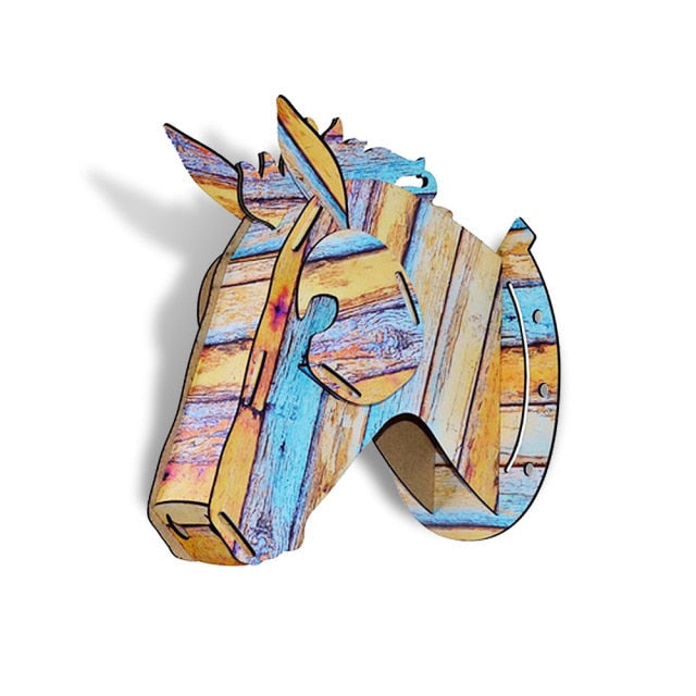 3D Wooden Craft Horse Hanging Wall Decor