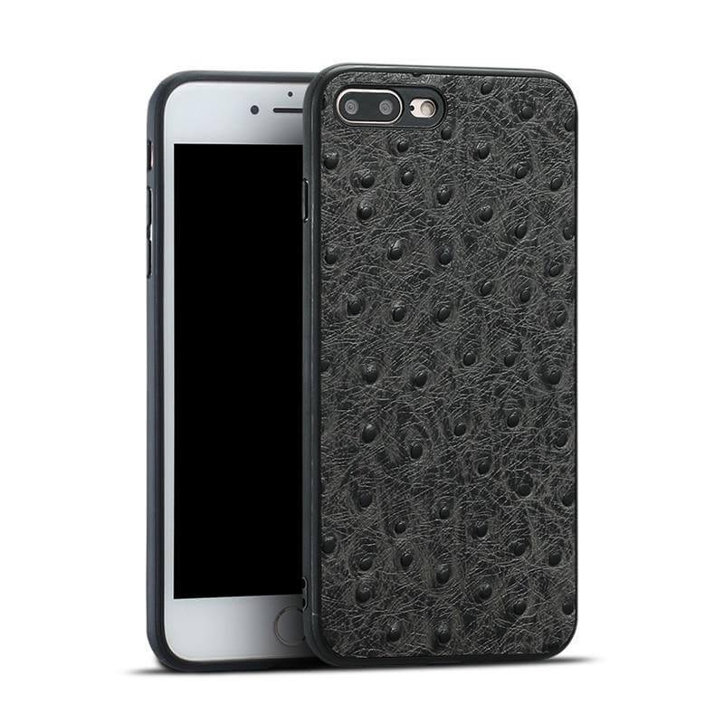 Genuine Leather Ostrich Skin Texture Iphone Cases - Image 0