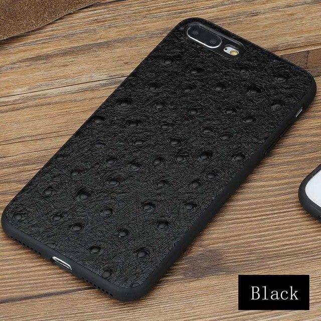 Genuine Leather Ostrich Skin Texture Iphone Cases - Image 4