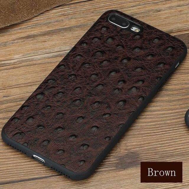 Genuine Leather Ostrich Skin Texture Iphone Cases