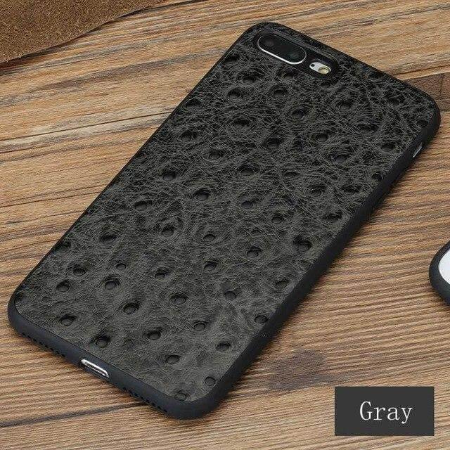 Genuine Leather Ostrich Skin Texture Iphone Cases - Image 7