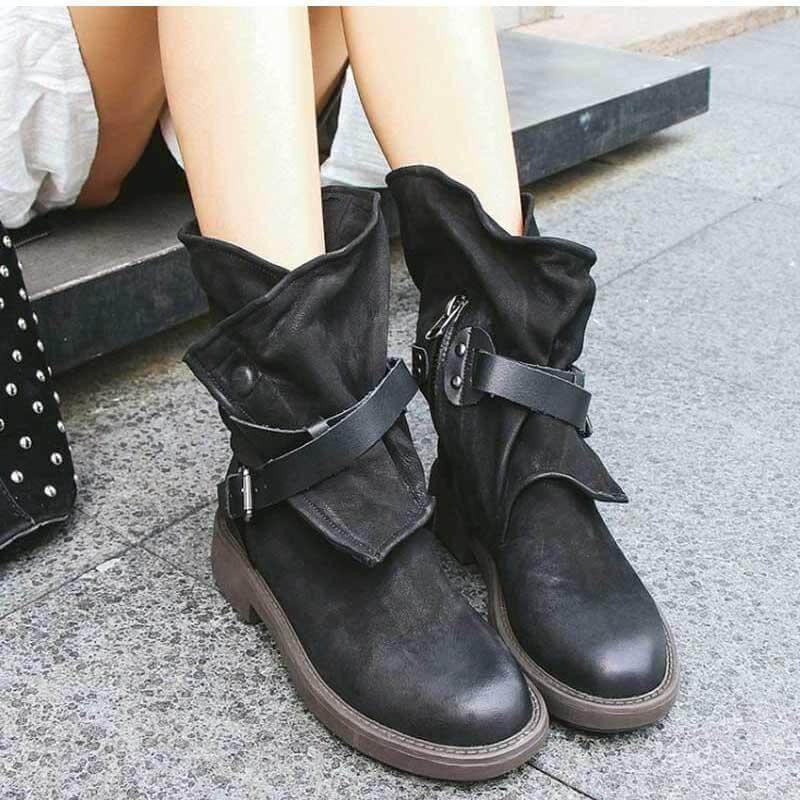 Stylish Luxury Low Heel Fall Boots - Image 6