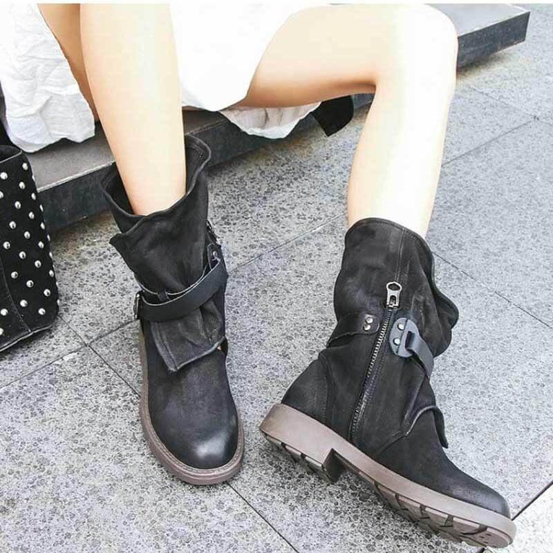 Stylish Luxury Low Heel Fall Boots - Image 8