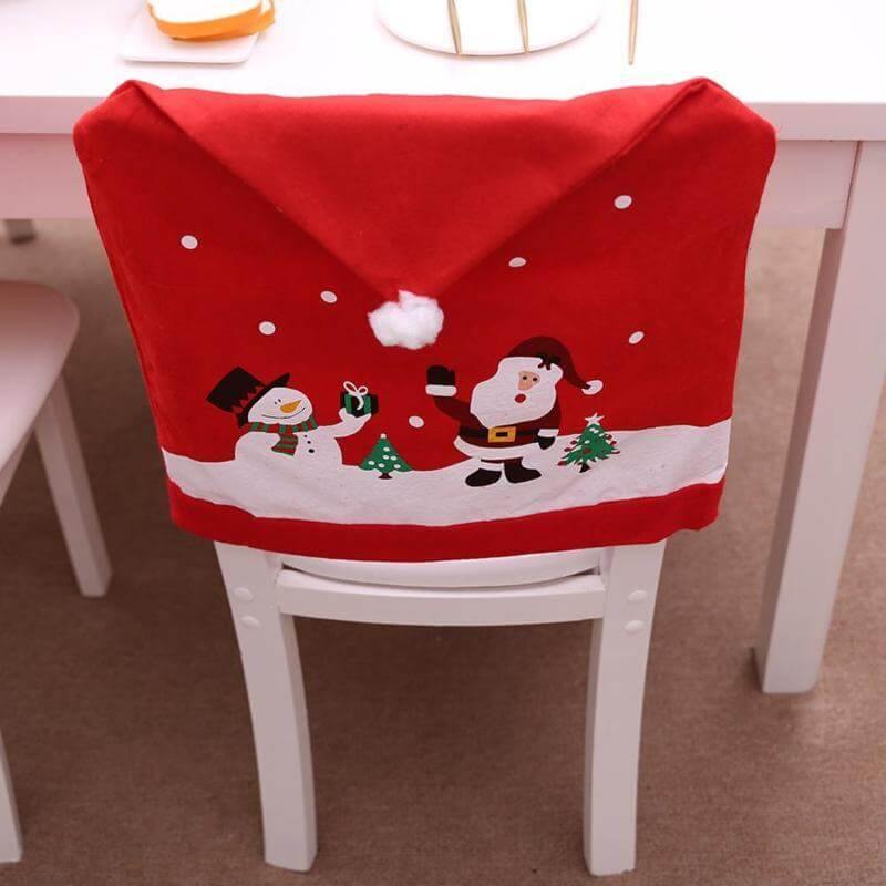 Santa Claus Christmas Chairs Cover Cap - Image 2