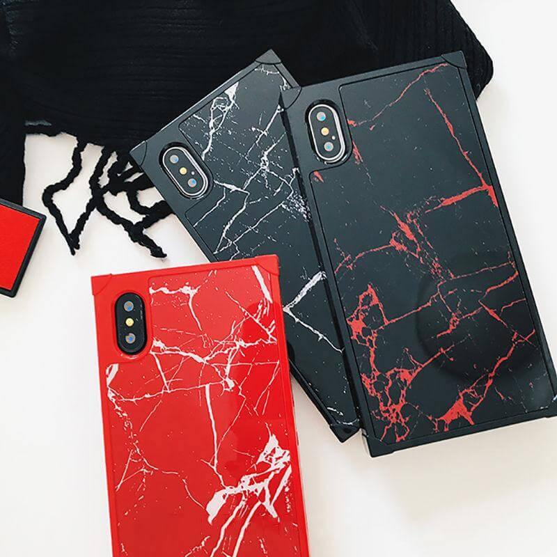 Marble Texture Square Shape Cute Iphone Cases - Image 0